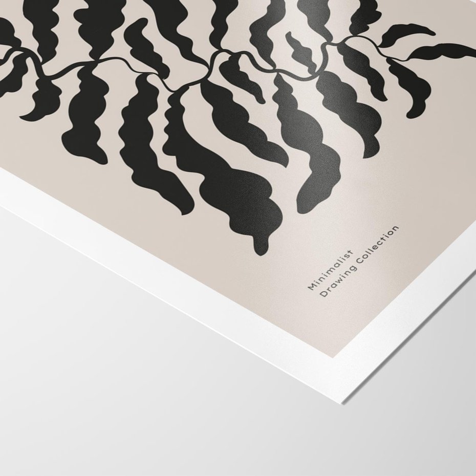 Plakat bez ramy 50x70 - Księga Odbić - abstrakcyjne liśćie, roślinne motywy