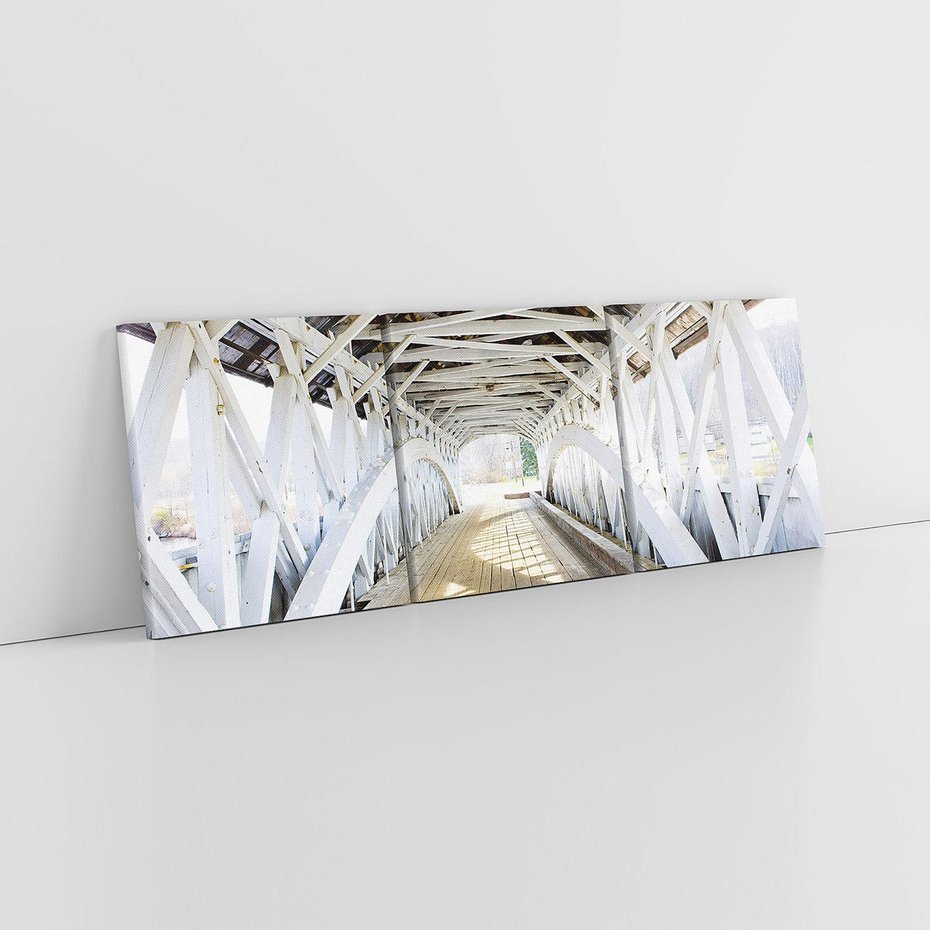 Obraz na płótnie 90x30 - Klimatyczny most w Ameryce - stary most, Ameryka