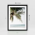 Plakat w ramie 30x40 - Wakacyjne Marzenie - palma nad morzem,  - rama czarna