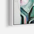 Obraz w ramie 80x80 - Niezakończona Piękność - abstrakcyjny obraz olejny, portret kobiety - rama biała