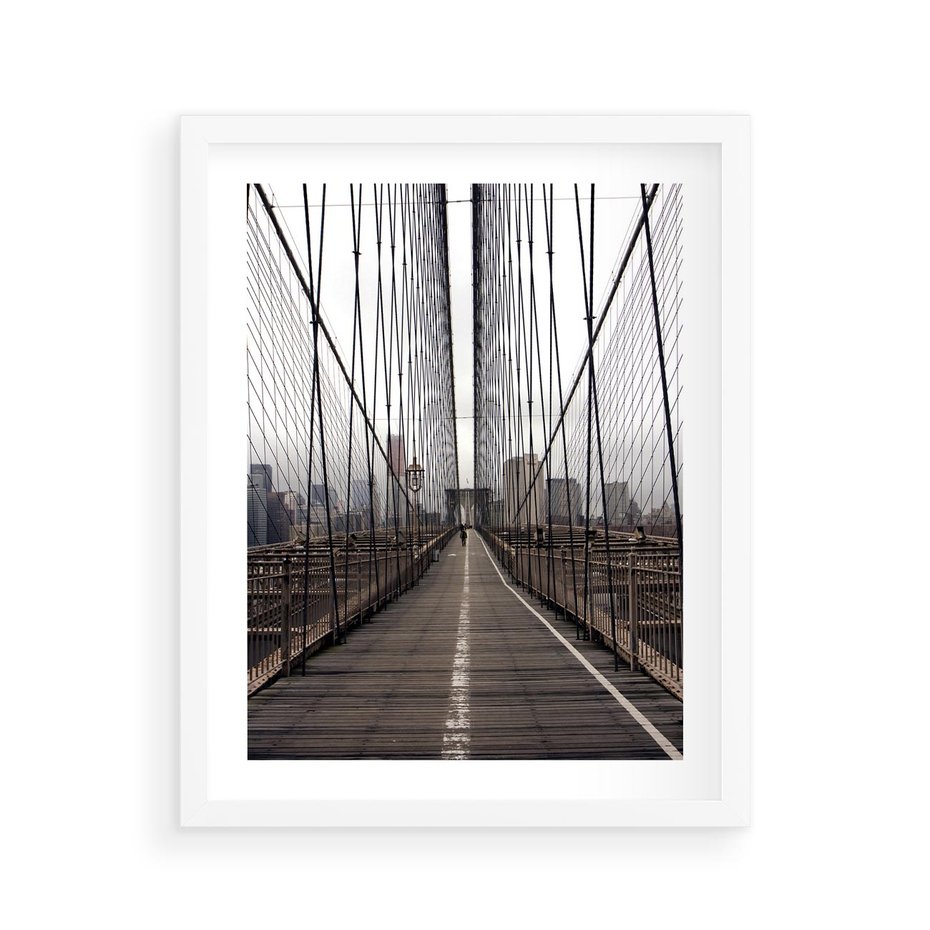 Plakat w ramie 40x50 - Nowoczesna Linia - most, nowoczesna - rama biała