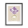 Plakat w ramie 50x70 - Migocące Anomalie - abstrakcyjne liście, kwiaty tropikalne w wazonie - rama czarna