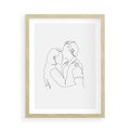 Plakat w ramie 50x70 - Wewnętrzne Emocje - para zakochanych, kobieta i mężczyzna - rama drewno