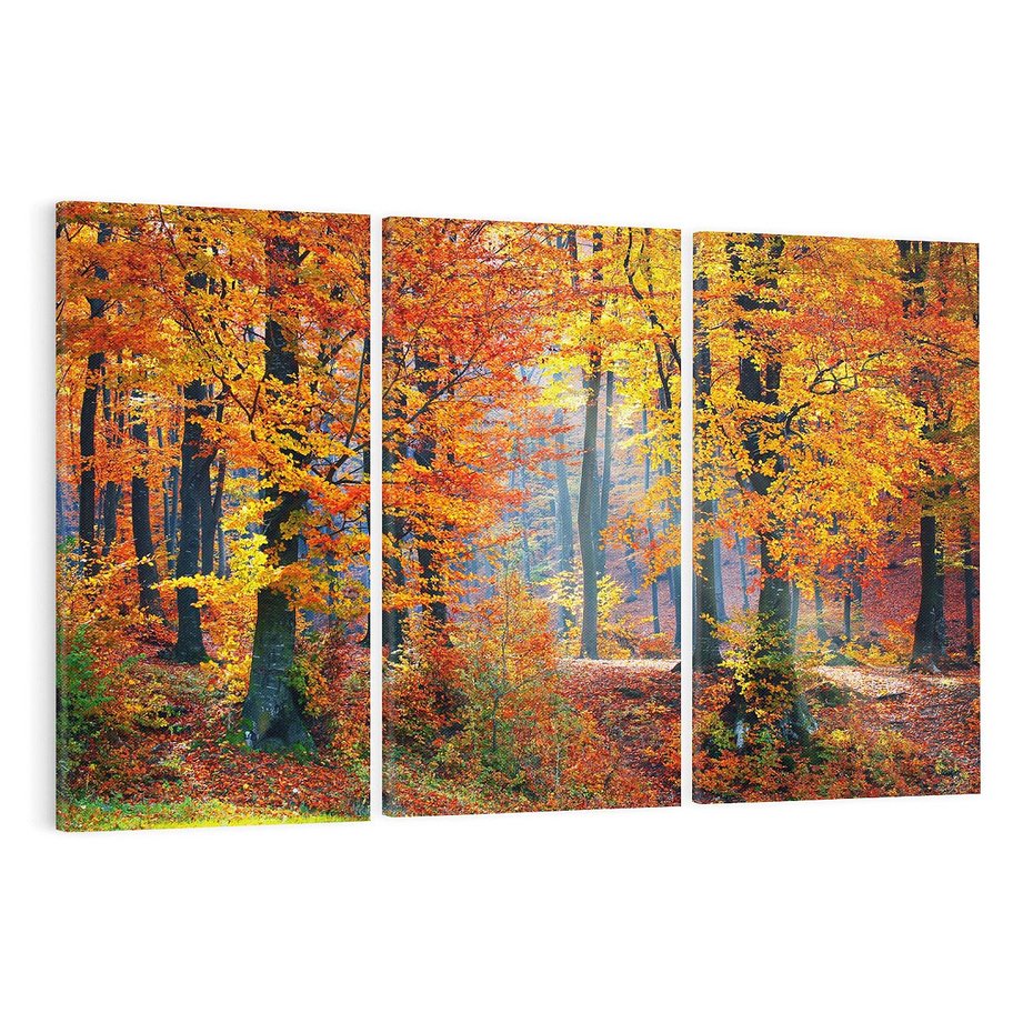 Obraz na płótnie 120x80 - Jesienny taniec lasu - jesień, las