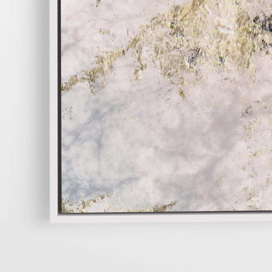 Obraz w ramie 70x50 - Luksusowa Dekoracja - marmur, złoto - rama biała