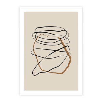 Plakat bez ramy 40x50 - Bezczasowe Kontury - abstrakcyjne linie, zaplątane