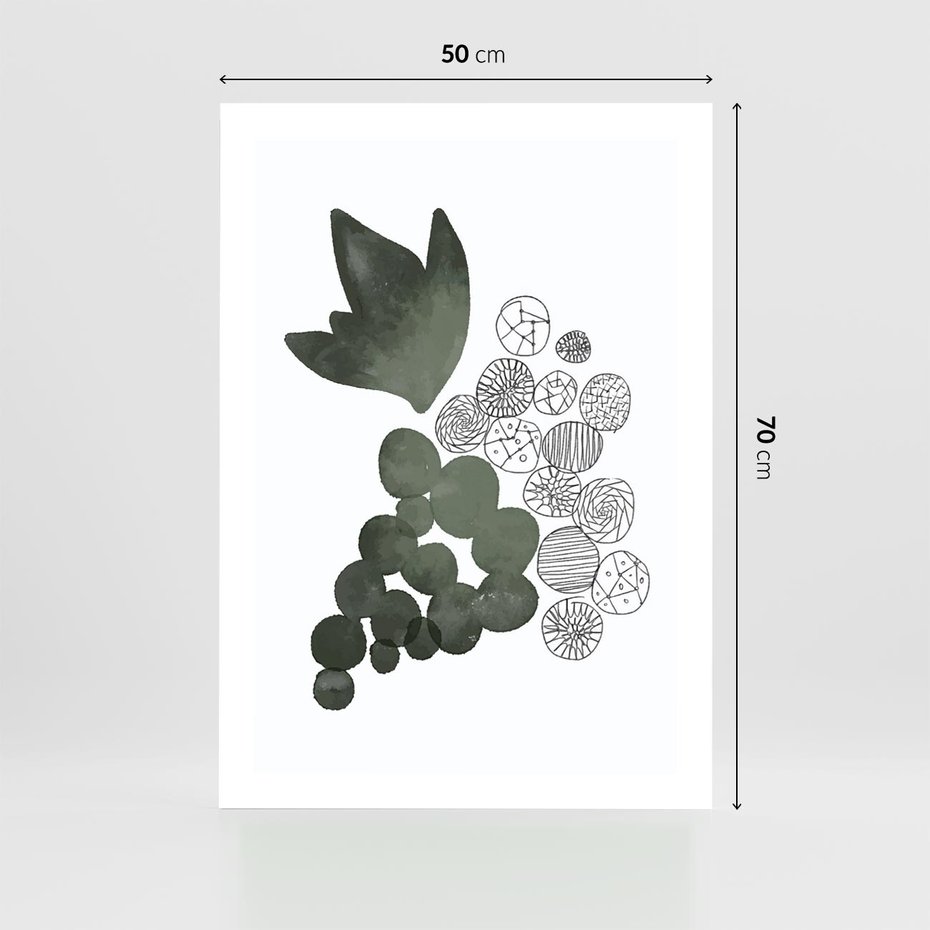 Plakat bez ramy 50x70 - Grono Abstrakcji - minimalistyczny plakat, winogrona