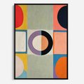 Obraz w ramie 50x70 - Taniec Kształtów Emocji - abstrakcyjne geometryczne kształty, olejny obraz - rama czarna