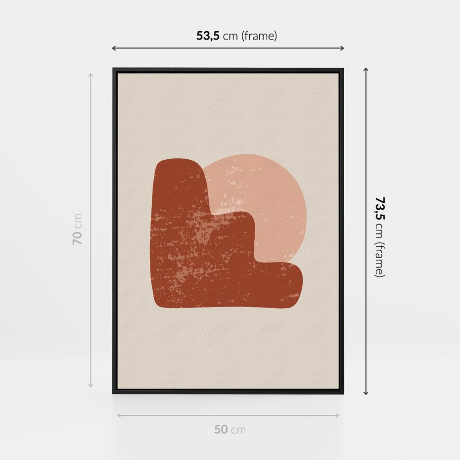 Obraz w ramie 50x70 - Przenikanie Granic - nowoczesny plakat, abstrakcyjne kształty - rama czarna