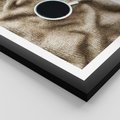Plakat w ramie 50x70 - Filiżanka Kawy na Brązowym Kocu - kawa, czarna kawa - rama czarna
