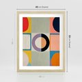 Plakat w ramie 40x50 - Taniec Kształtów Emocji - abstrakcyjne geometryczne kształty, olejny obraz - rama drewno