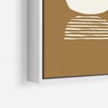 Obraz w ramie 50x70 - Wewnętrzne Spektrum - geometryczne boho kształty na brązowym, karmelowym tle - rama biała