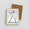 Plakat w ramie 30x40 - Samotne Palmy - czarno biała fotografia, dwie samotne palmy - rama drewno
