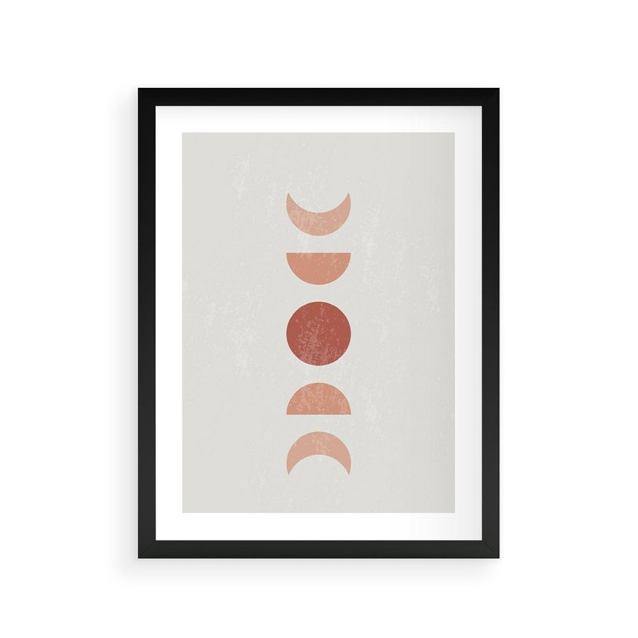 Plakat w ramie 30x40 - Mistyka Boho - boho plakat, beże brązy - rama czarna