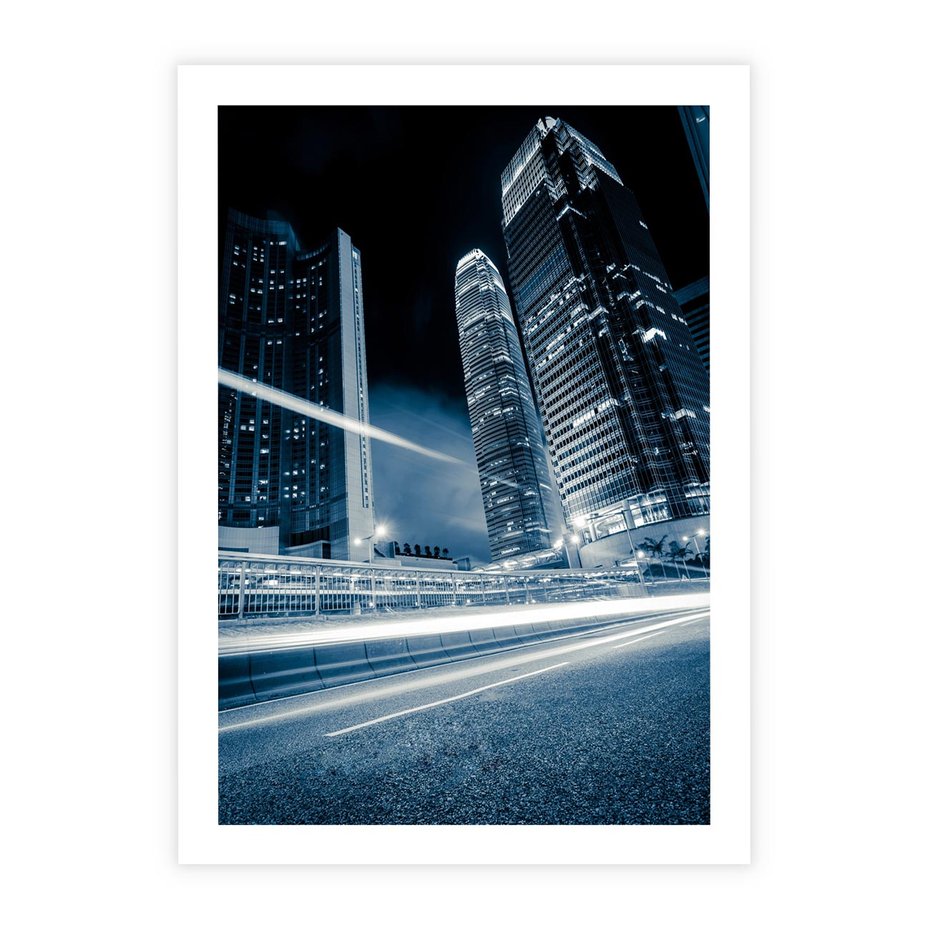 Plakat bez ramy 40x50 - Nocne pejzaże miasta - miasto, nocą