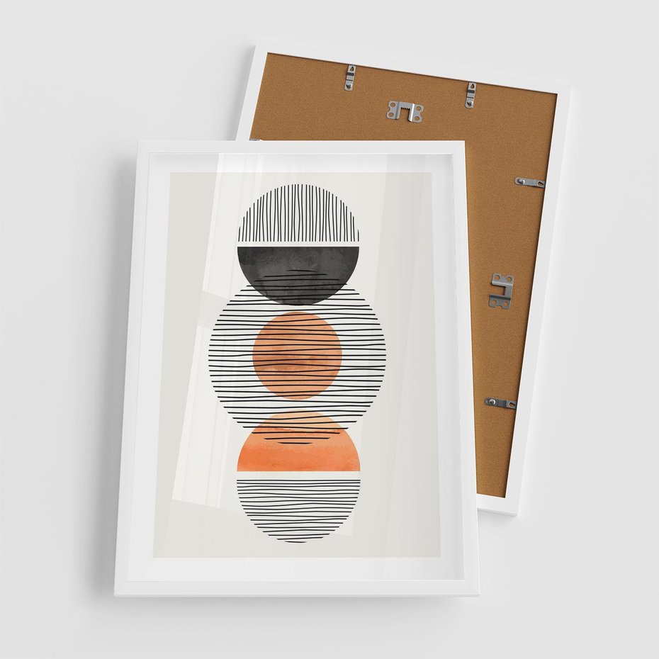 Plakat w ramie 50x70 - Geometryczna Abstrakcja - abstrakcja, nowoczesny obraz - rama biała