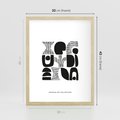 Plakat w ramie 30x40 - Taniec Dziwacznych Kresek - minimalistyczny plakat, czarno biały - rama drewno