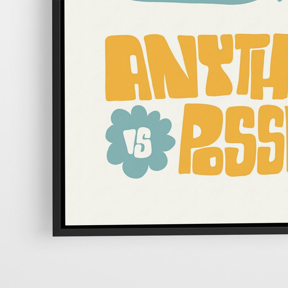 Obraz w ramie 50x70 - Kolorowa Harmonia - sztuka nowoczesna, pastelowe kwiaty - rama czarna