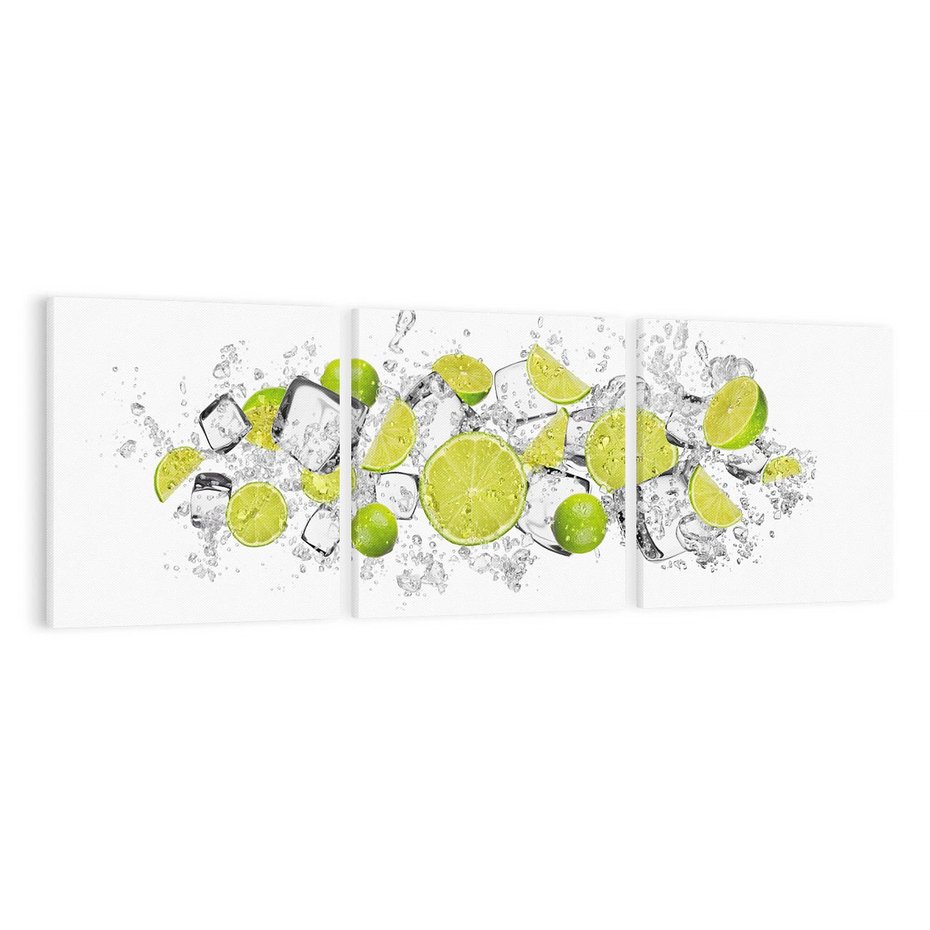 Obraz na płótnie 120x40 - Rześkość i smak - limonki, lód