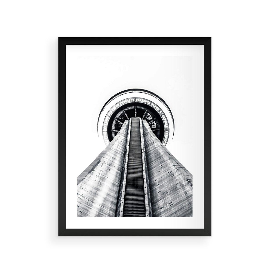 Plakat w ramie 30x40 - Perspektywa Wieży - architektura, wieża - rama czarna