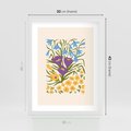 Plakat w ramie 30x40 - Kwiatowe Przenikanie - kwiaty, sztuka nowoczesna - rama biała