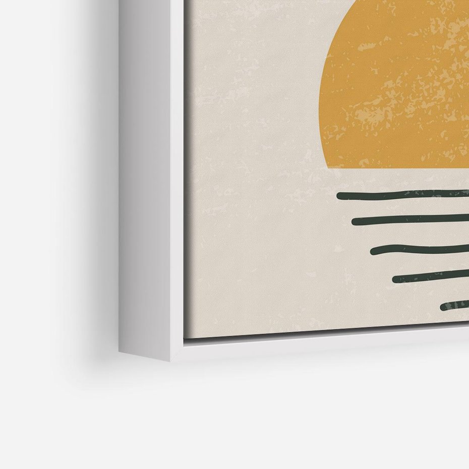 Obraz w ramie 50x50 - Krótka Forma - abstrakcyjna sztuka, boho kształty - rama biała