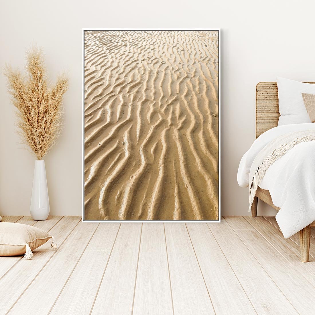 Obraz w ramie 70x100 - Piasek i Nieskończoność - pustynia, piasek - rama biała