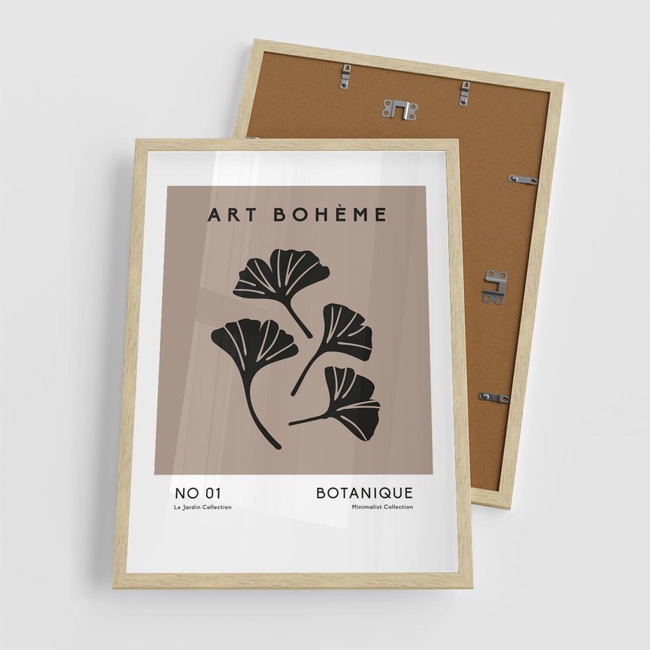 Plakat w ramie 50x70 - Botaniczne wymysły - sztuka boho, plakat - rama drewno