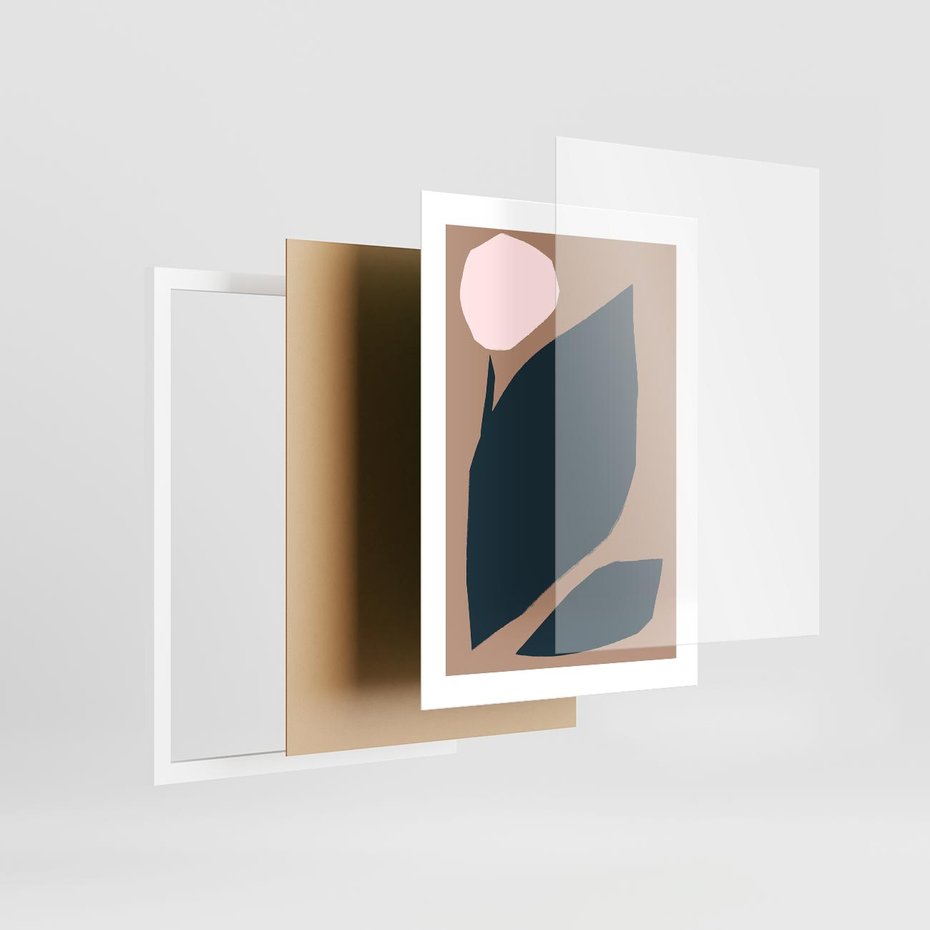 Plakat w ramie 30x40 - Rozkwitająca Wolność Boho - abstrakcyjny obraz, plakat - rama biała