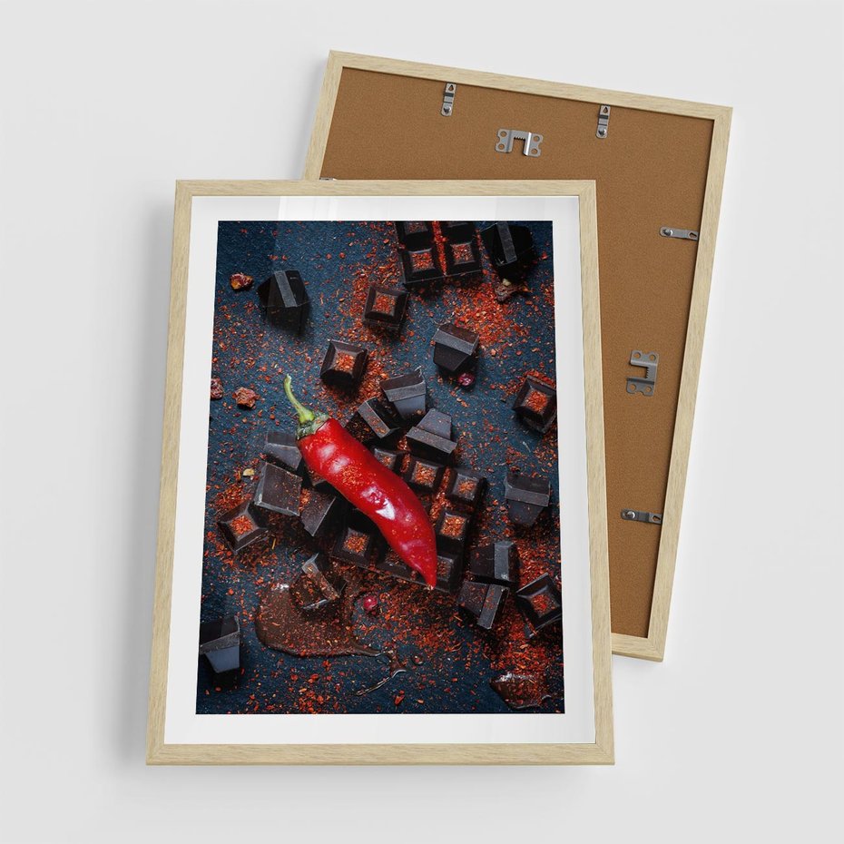 Plakat w ramie 50x70 - Papryka w Restauracji - restauracja, papryka - rama drewno