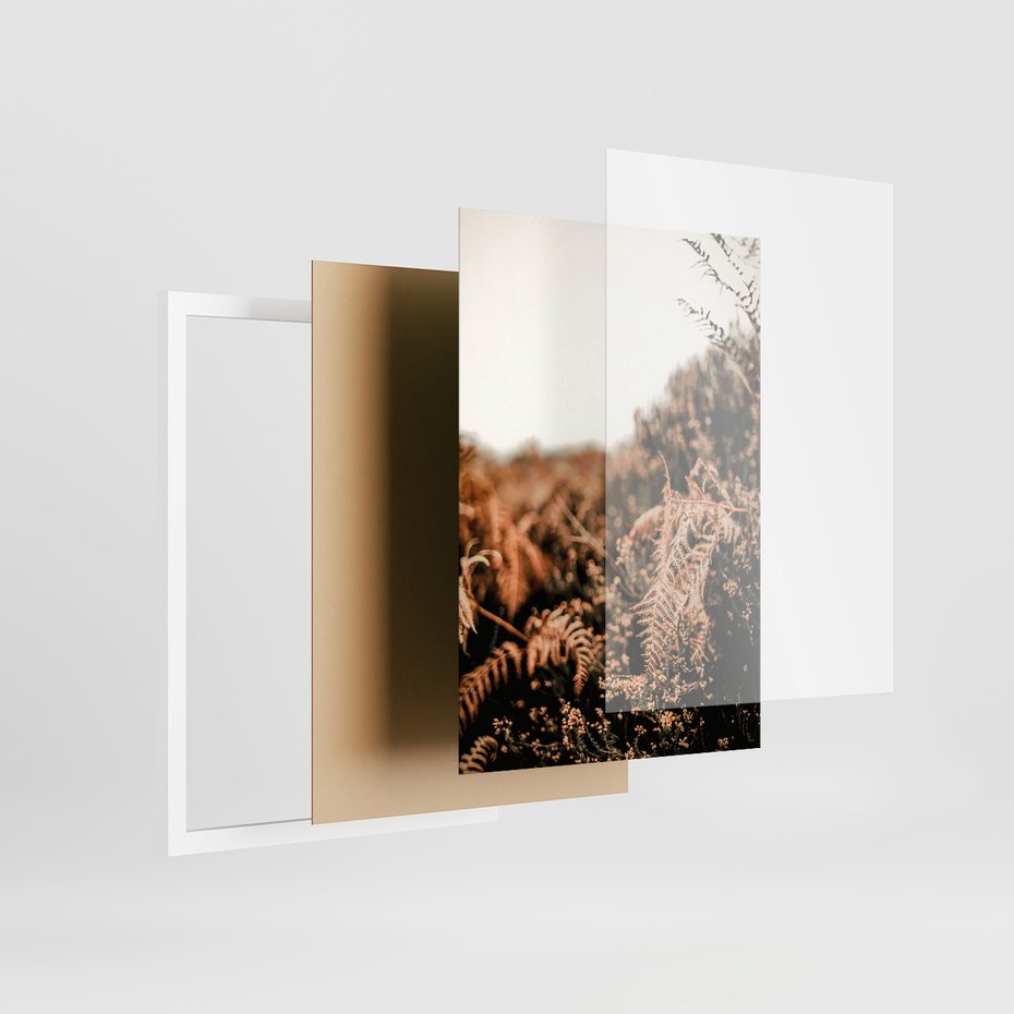 Zestaw obrazy w ramie 40x50 galeria - Jesienna, łąka, liście, boho - rama biała