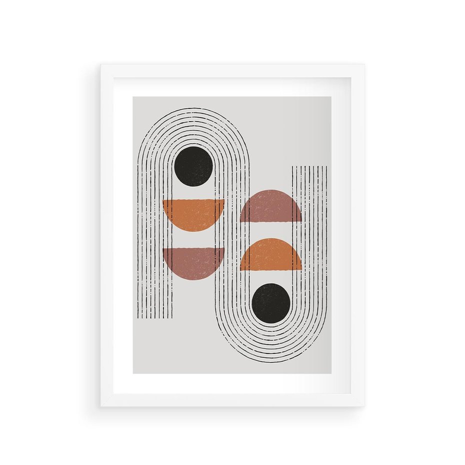 Plakat w ramie 30x40 - Nowoczesna Abstrakcja - geometria, grafika - rama biała