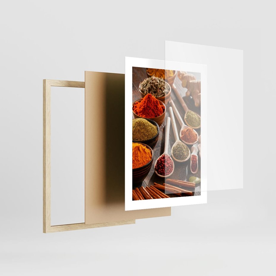 Plakat w ramie 30x40 - Smakowite Aromaty - przyprawy, kuchnia - rama drewno