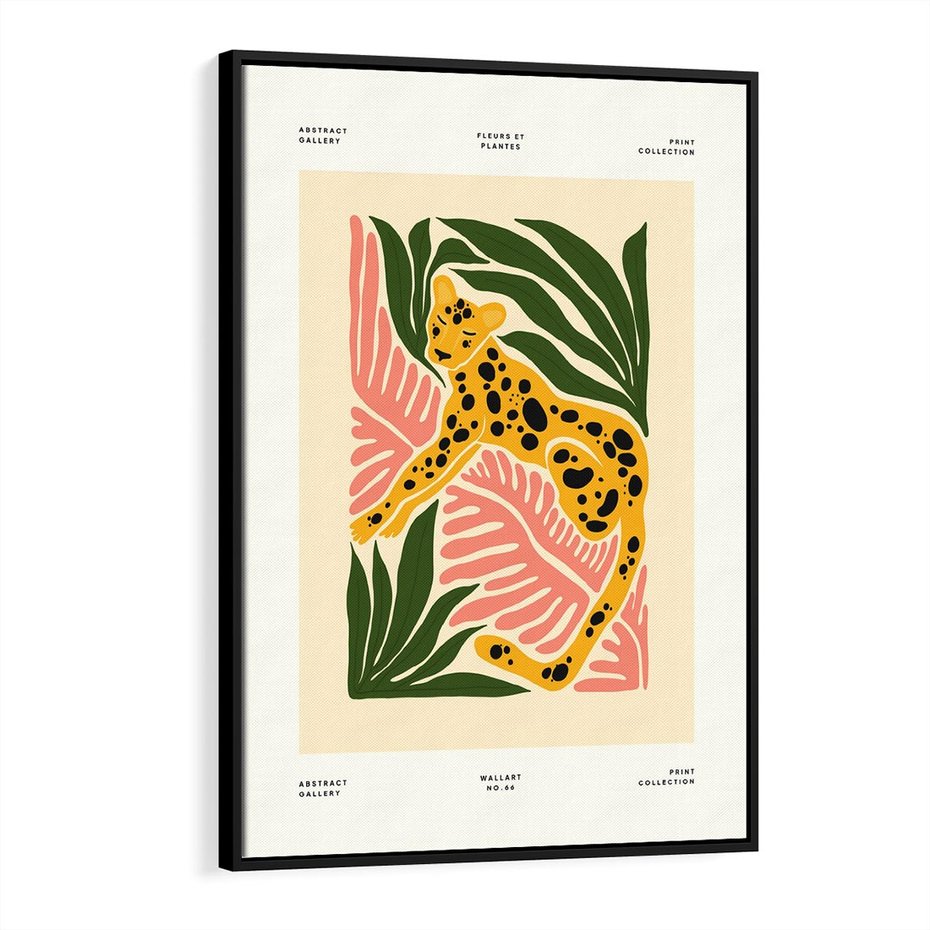 Obraz w ramie 70x100 - Rozkwitające Odbicia - nowoczesny plakat, gepard - rama czarna