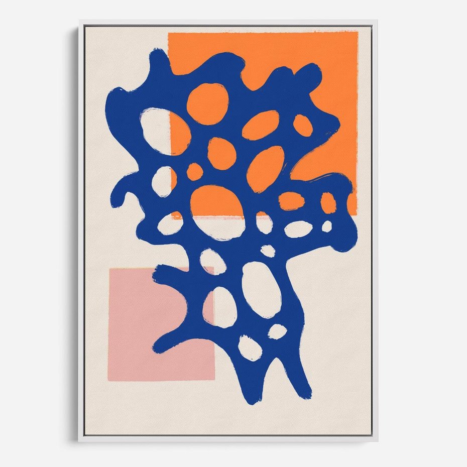 Obraz w ramie 80x120 - Delikatne Plamiste Refleksje - abstrakcja, nowoczesny plakat - rama biała