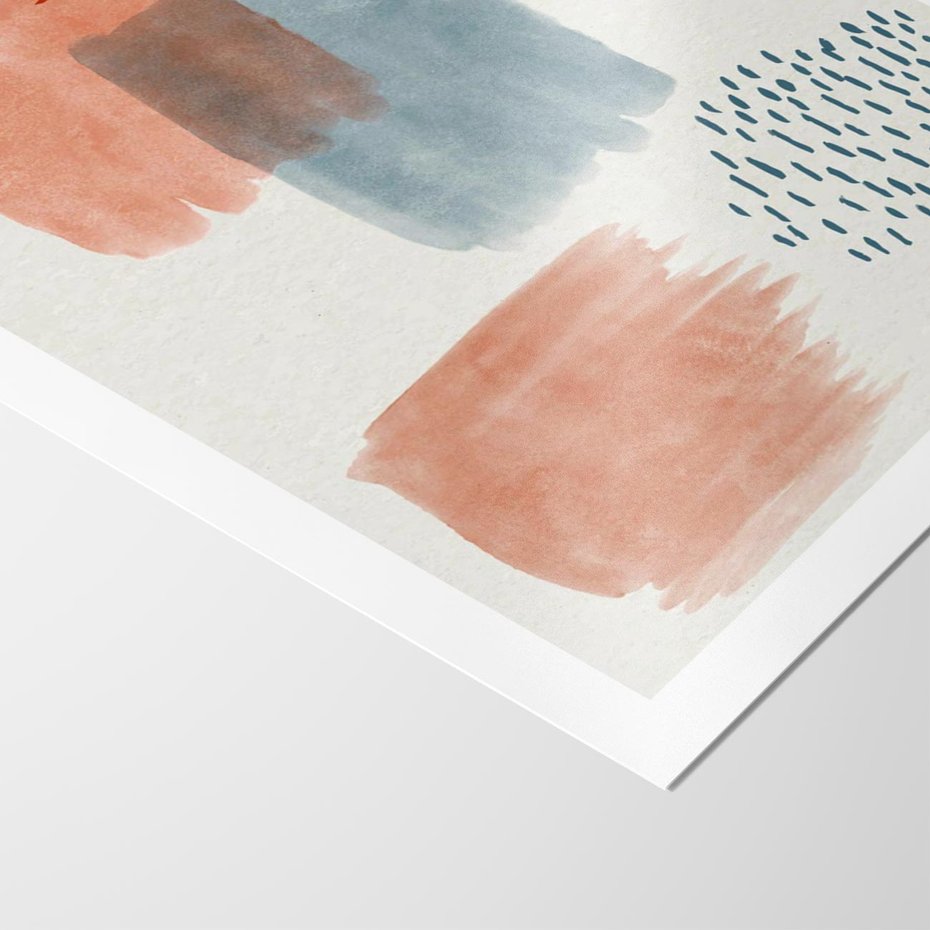 Plakat bez ramy 50x70 - Pastelowa Abstrakcja: Maźnięcia Farbą - abstrakcja, maźnięcia farny