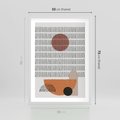 Plakat w ramie 50x70 - Symetria w Stylu Mid-Century - minimalistyczny obraz, mid-century styl - rama biała