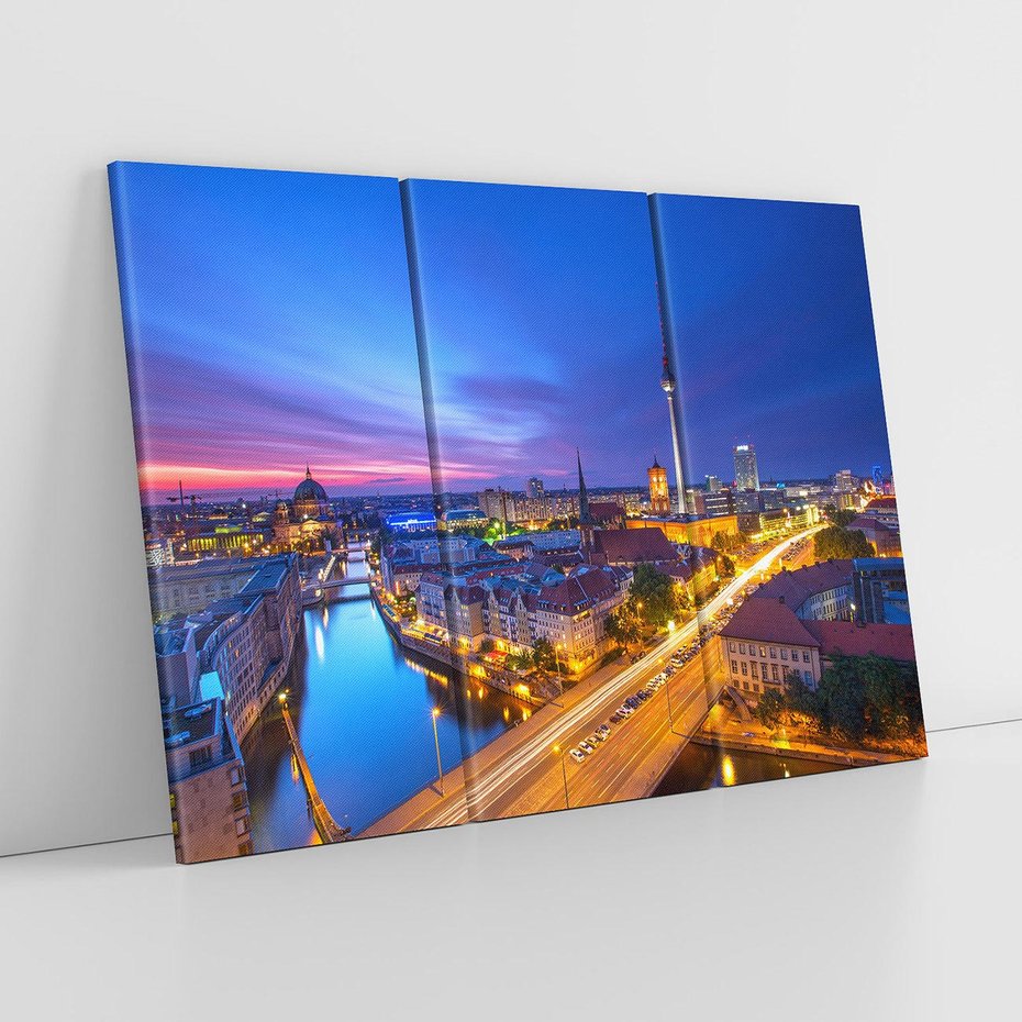 Obraz na płótnie 120x80 - Miasto nocą - tajemnicza atmosfera - Miasto, noc