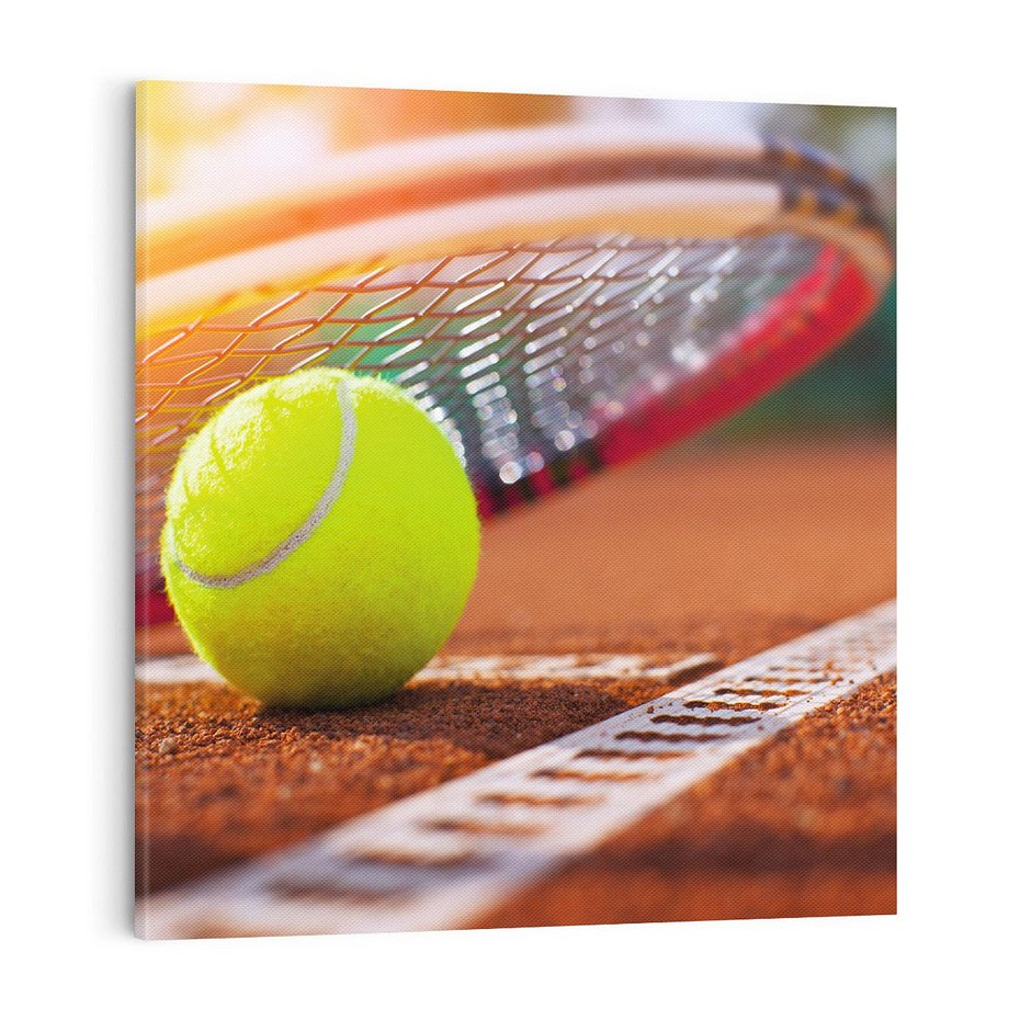 Obraz na płótnie 50x50 - Moc Tenisowej Pasji: Rakieta w Akcji - tenis, rakieta