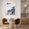 Plakat w ramie 40x50 - Czystość Natury - ośnieżone szczyty górskie, pejzaż - rama drewno