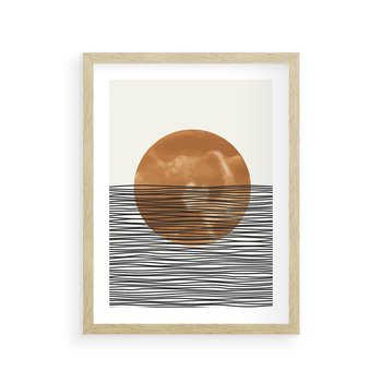 Plakat w ramie 40x50 - Okrąg Mocy - boho obraz, geometria - rama drewno