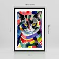 Plakat w ramie 50x70 - Koci Przyjaciel - abstrakcyjny obraz, akwarela - rama czarna