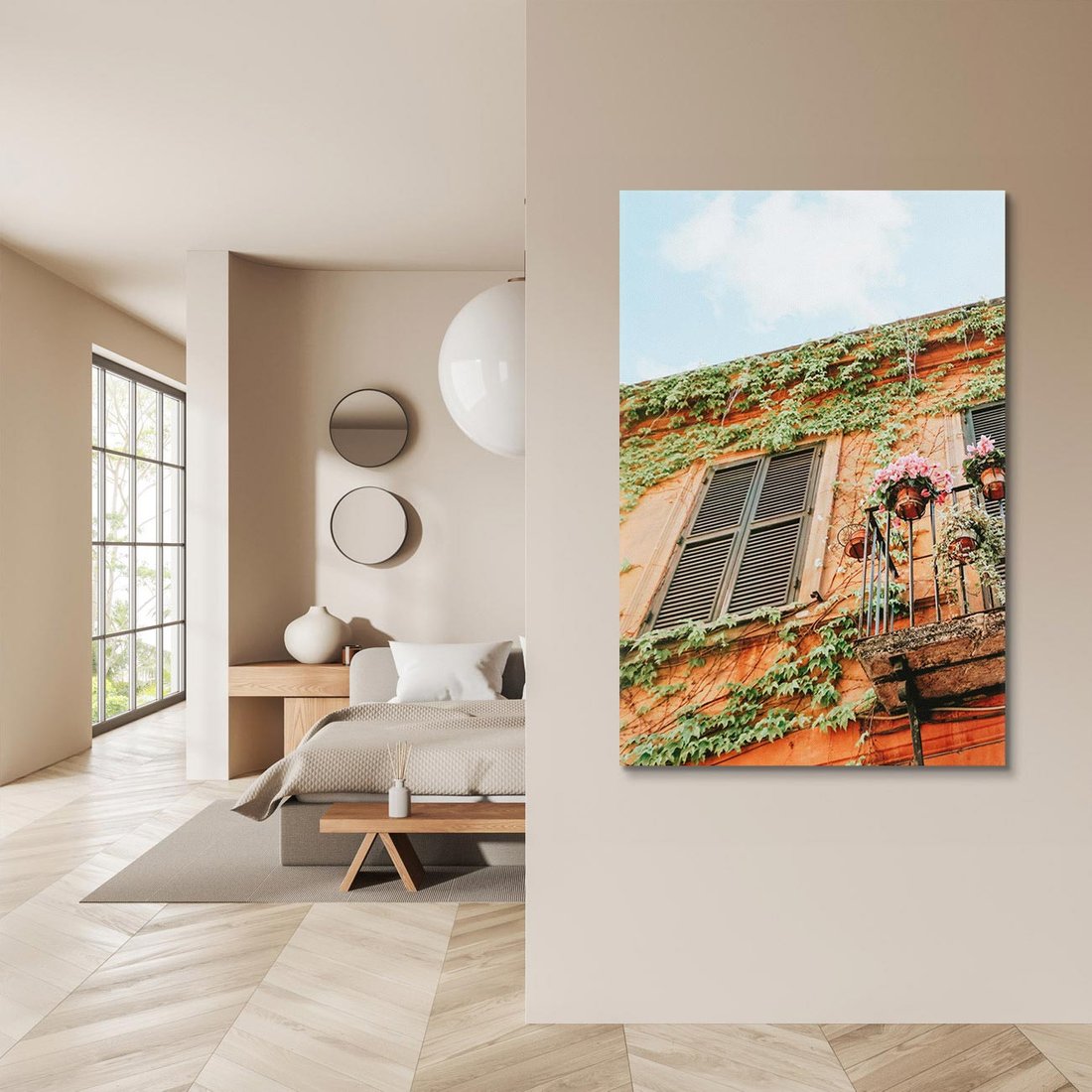 Obraz na płótnie 70x100 - Okno do włoskich budynków - włoskie, budynki