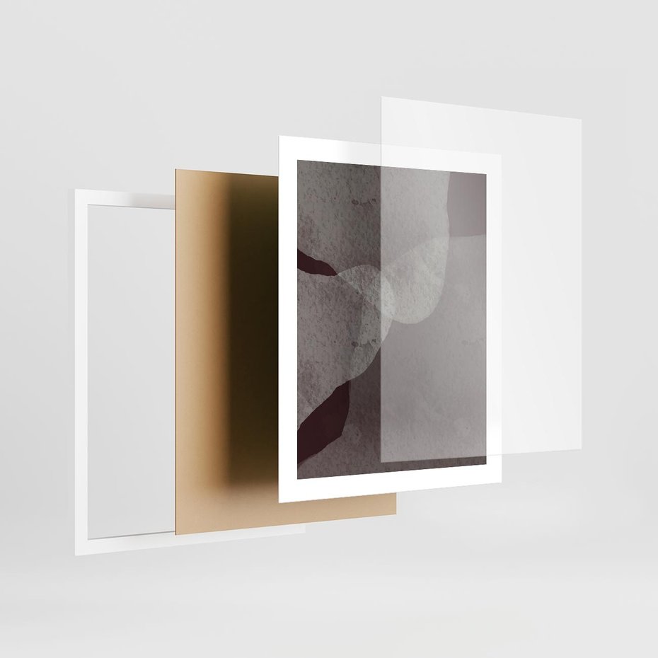 Plakat w ramie 40x50 - Obce Odcienie - mroczny plakat, nowoczesne wnętrza - rama biała