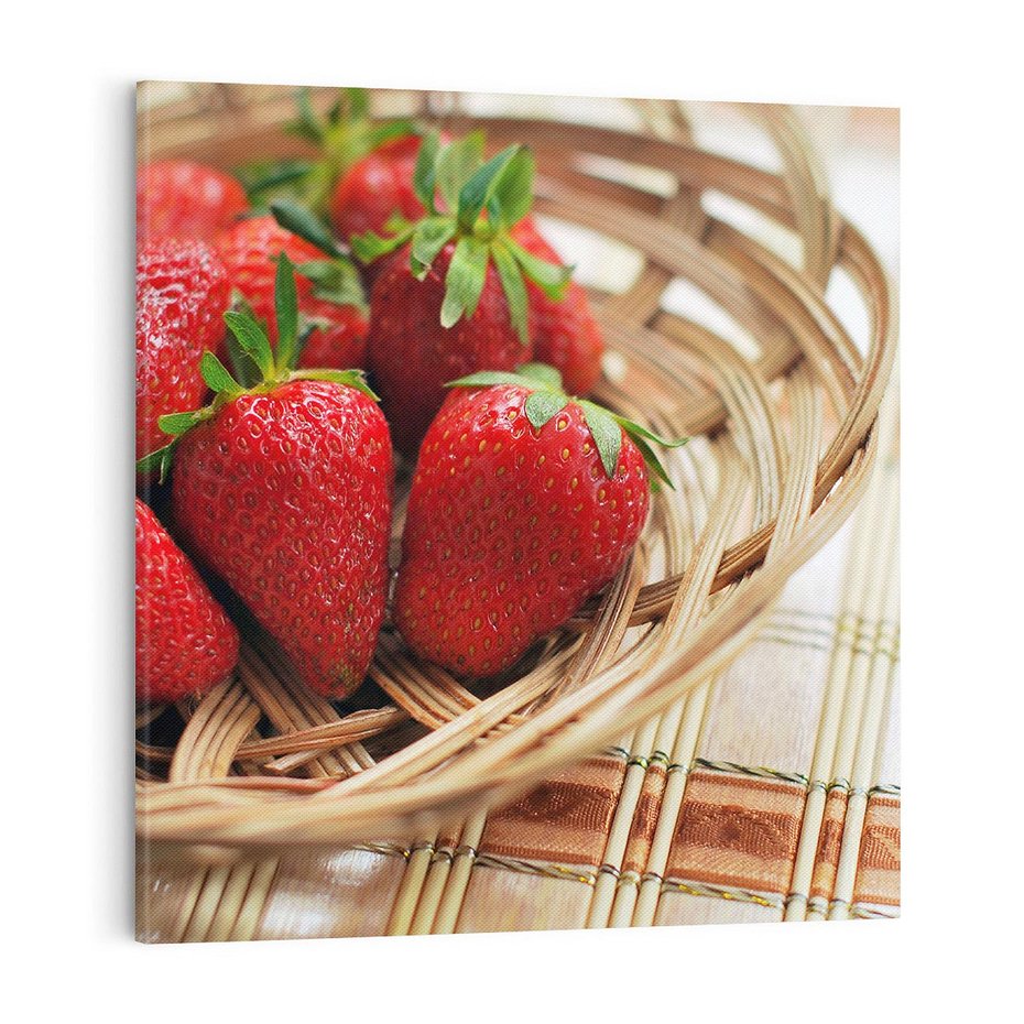 Obraz na płótnie 70x70 - Truskawka Radość Lata - truskawka, owoc