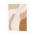 Plakat bez ramy 40x50 - Sztuka Nagiej Formy - szkic nagiej kobiety, kolory beżowe