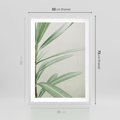 Plakat w ramie 50x70 - Minimalistyczna Tropikalna Harmonia - tropikalna roślina, zielone liście - rama biała