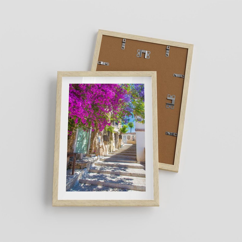 Plakat w ramie 30x40 - Urok Zaklętej Przestrzeni - uliczka, perspektywa - rama drewno