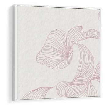 Obraz w ramie 50x50 - Szept marzeń i tajemnic - abstrakcyjne, roślinne ornamenty - rama biała