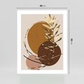 Plakat bez ramy 40x50 - Taniec Przenikających Odbić - abstrakcyjny obraz, złote liście palmy